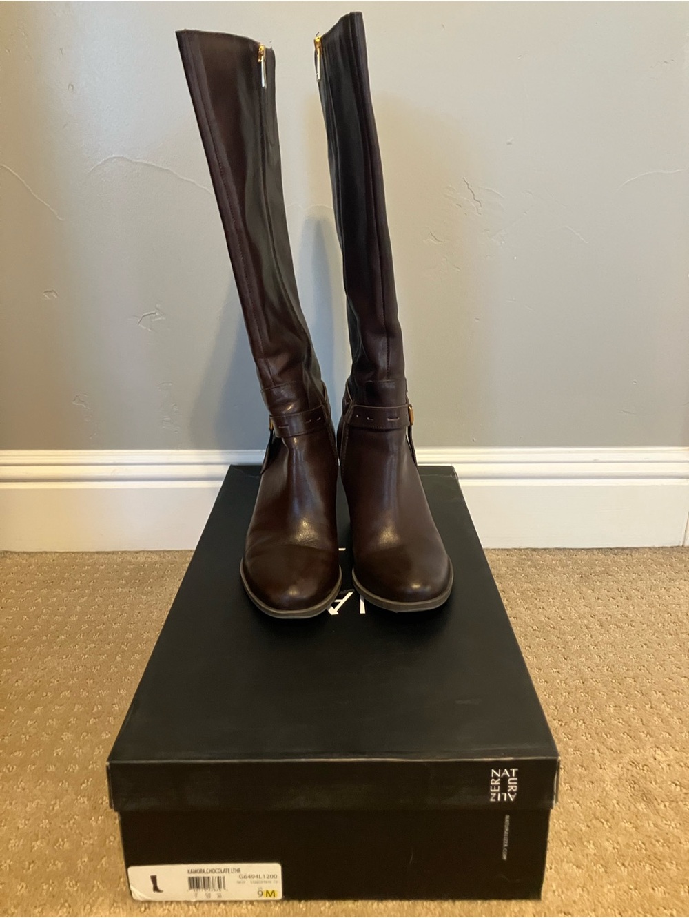 Naturalizer Tall Dark Brown Leather Knee-High Boots
